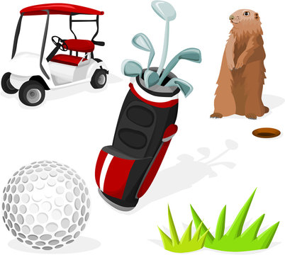 set of golf accessories