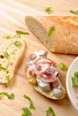 some fresh organic herring salad and bread