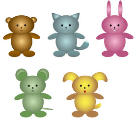 Children's plush toys. vector