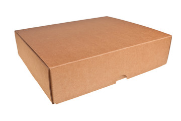 Brown carton box isolated over white background.