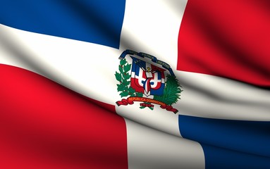 Flying Flag of Dominican Republic | All Countries Collection |