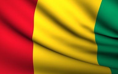 Flying Flag of Guinea Bissau | All Countries Collection |