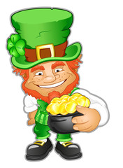 St. Patricks Day Leprechaun mit goldtopf