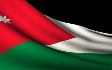 Flying Flag of Jordan | All Countries Collection |