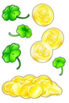St. Patricks Day Leprechaun Taler und Klee