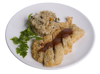 Chicken fillet and rice