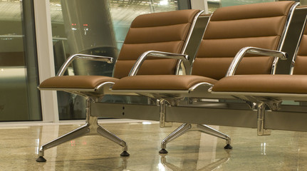 Chairs in an airport hall