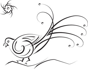 bird calligraphic