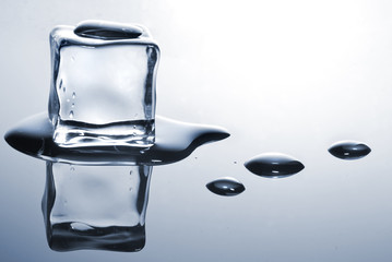 ice cube with water drops