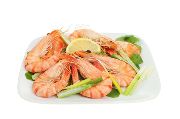 Whole shell on prawns