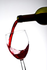 Filling glass of wine