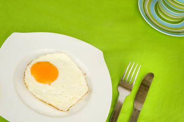 fried egg on a plate