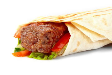 tortilla with beef and vegetables