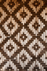 Pattern of native Thai style bamboo house wall