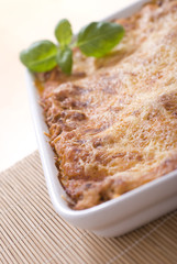 Lasagna with basil