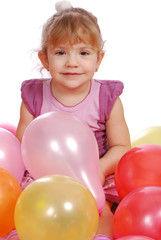 Obraz premium little girl with balloons