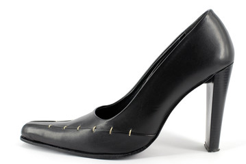 woman elegance black high heel shoe