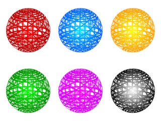 abstract spheres of different colors
