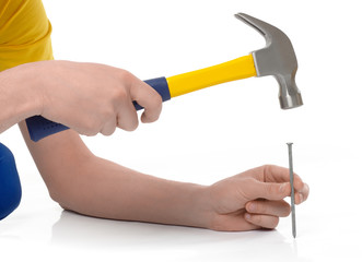 Hammering a nail