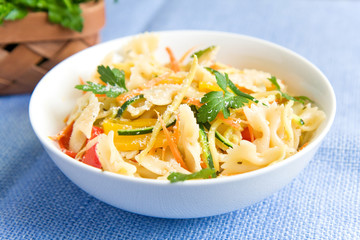 Bow tie pasta primavera