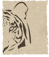 the vector abstract tiger head