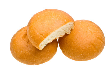Bread rolls isolated on white