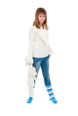 sad girl  with Doll.