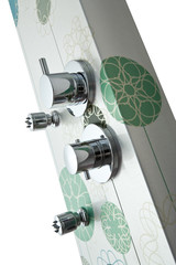Close up  of a modern shower column.