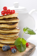 Stack of freshly prepared pancakes
