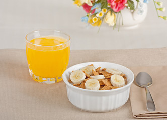 Cereal and Juice Breakfast