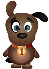 Sad balck-eyed puppy, vector ilustration