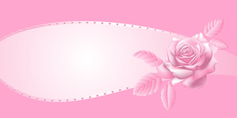 Rose and pearls. Vector illustration.