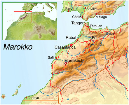 Landkarte von Marokko