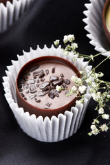 chocolate candies with flowers