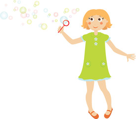 Girl with soap bubble