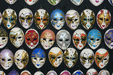 Ceramic Venetian masks, Venice, Italy