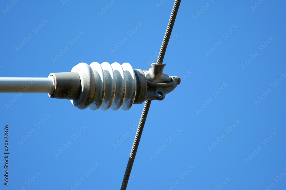 Wall mural Power line insulator