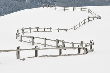 Fence in the snow