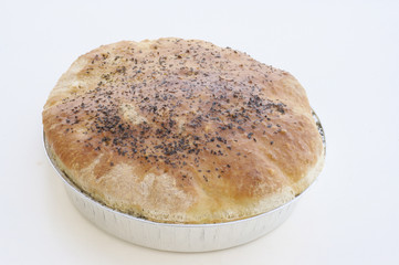 Homemade bread - isolated on white.