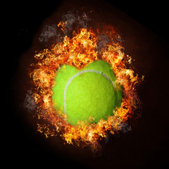 Tennis Ball in Flames