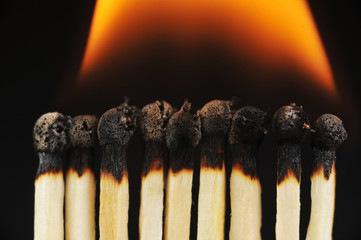 row of matches