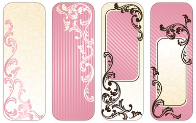 Romantic French vertical banners in pink