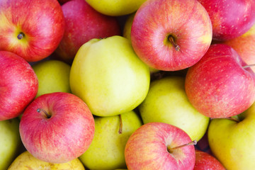 background with red and green apples