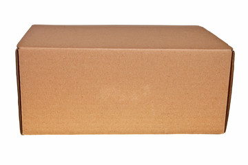 Brown carton box isolated over white background.