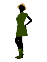 African American Casual Woman Illustration Silhouette