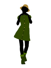African American Casual Woman Illustration Silhouette