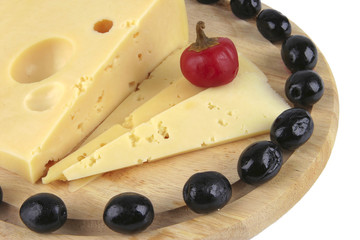 cheese served with vegetables