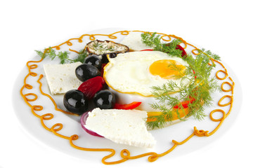 fried egg on white plate