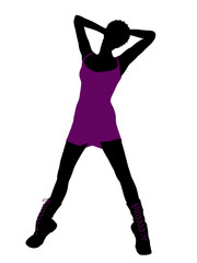 African American Punk Girl Illustration Silhouette