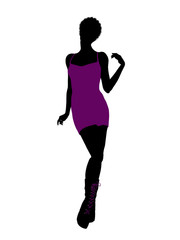 African American Punk Girl Illustration Silhouette